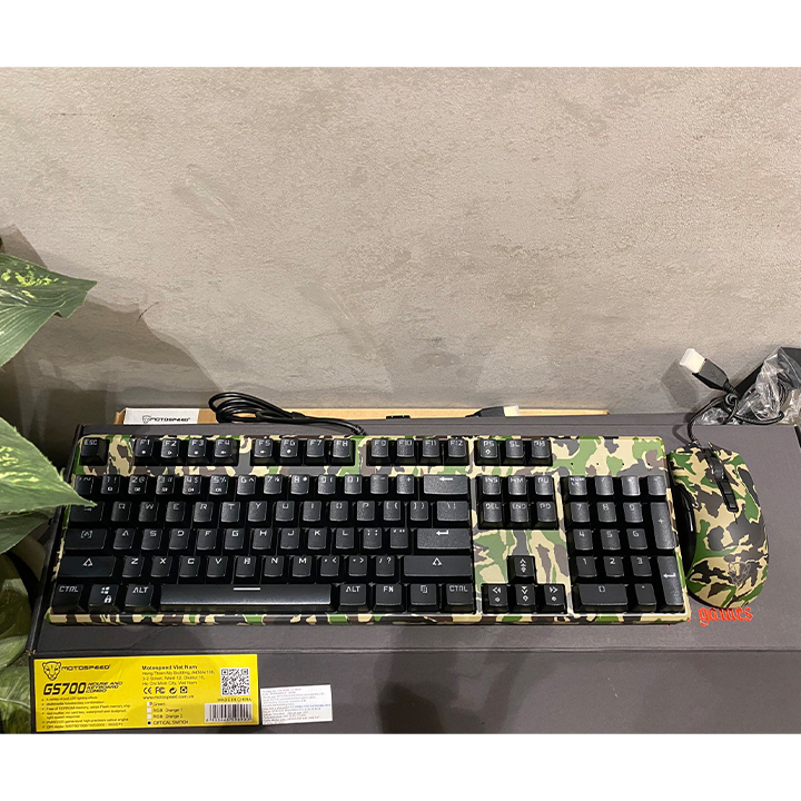 Combo Phím Chuột Motospeed GS700 Camo Rainbow Gaming