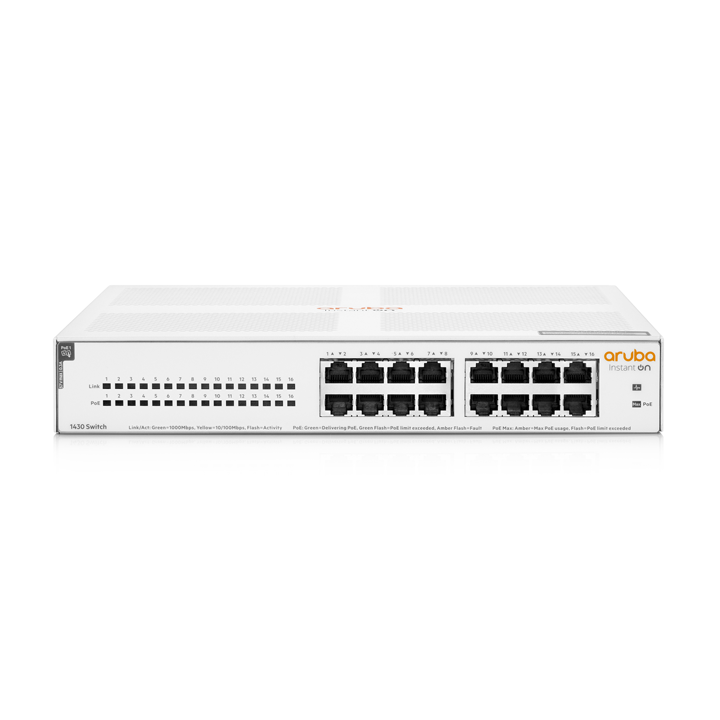 Switch Instant On 1430 16 Port Gigabit PoE 124W Aruba R8R48A