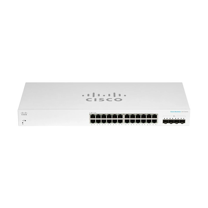 Smart Switch 24 cổng Gigabit + 4 cổng 10G SPF+ Cisco CBS220-24T-4X-EU