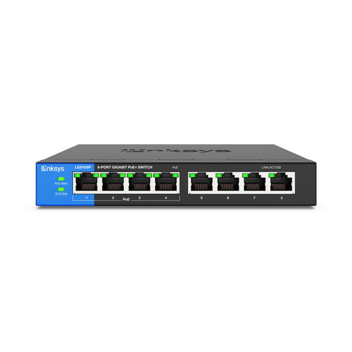 Switch PoE 8 cổng Gigabit Linksys LGS108P