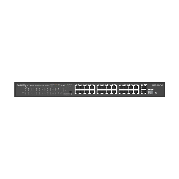 Switch 24 cổng 10/100Mbps PoE 180W Reyee Ruijie RG-ES126S-LP V2