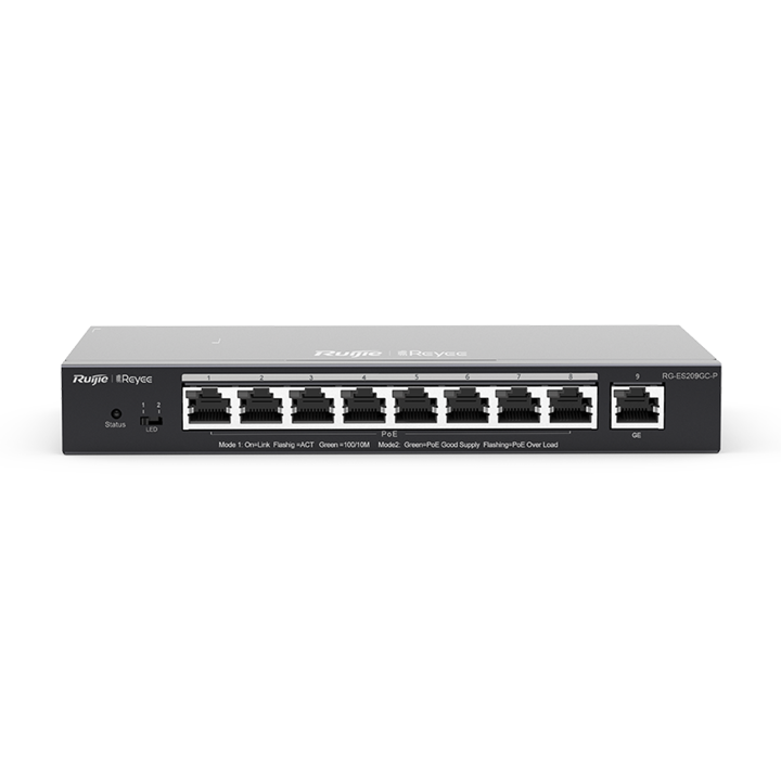 Smart Cloud Managed Switch 9 cổng PoE Gigabit Reyee Ruijie RG-ES209GC-P