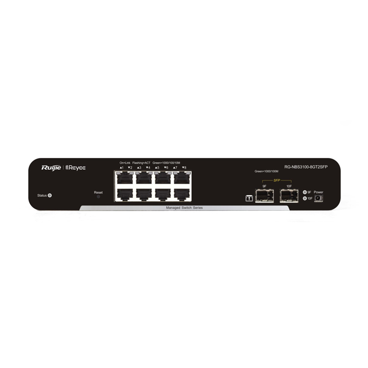 Layer 2 Cloud Managed Switch 8 cổng Gigabit Ruijie Reyee RG-NBS3100-8GT2SFP