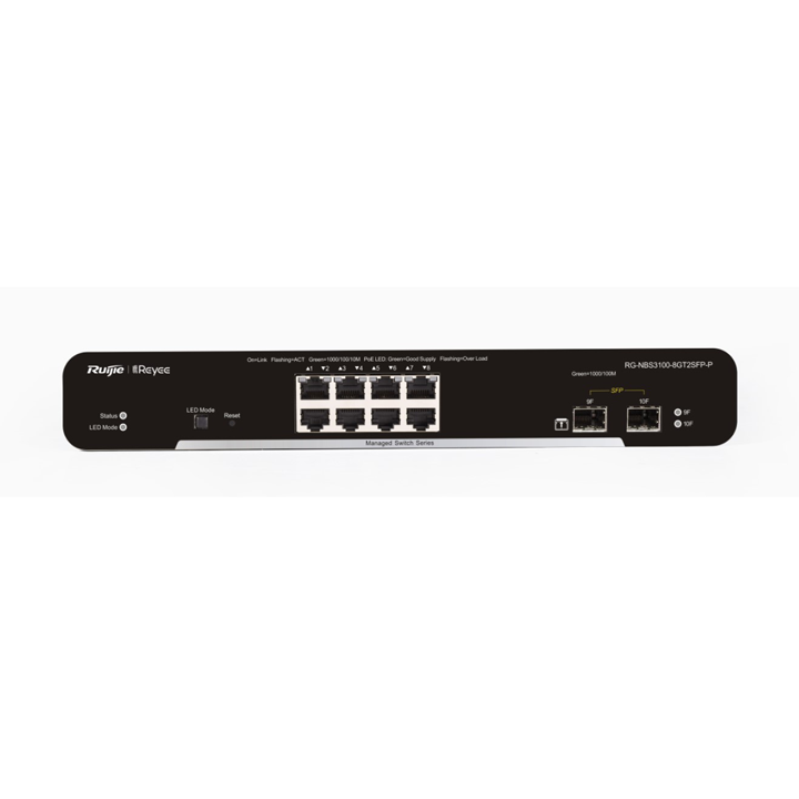 Layer 2 Cloud Managed Switch 8 cổng Gigabit PoE 125W Ruijie Reyee RG-NBS3100-8GT2SFP-P