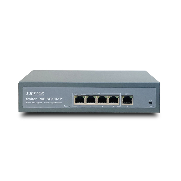 Unmanaged Switch 4 port Gigabit PoE APTEK SG1041P