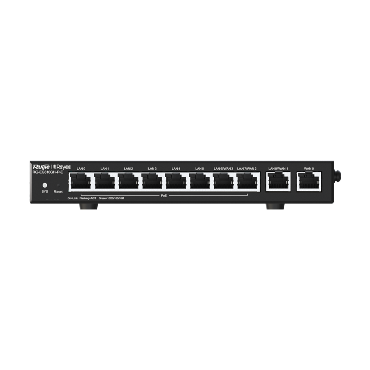 Cloud Managed PoE Router hiệu suất cao 10 cổng Ruijie Reyee RG-EG310GH-P-E