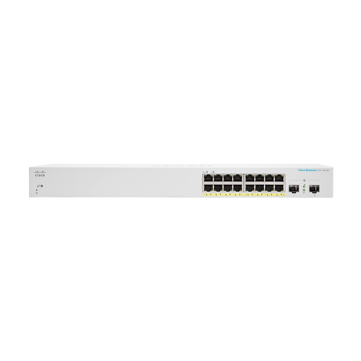 Smart Switch 16 cổng Gigabit PoE 130W Cisco CBS220-16P-2G-EU