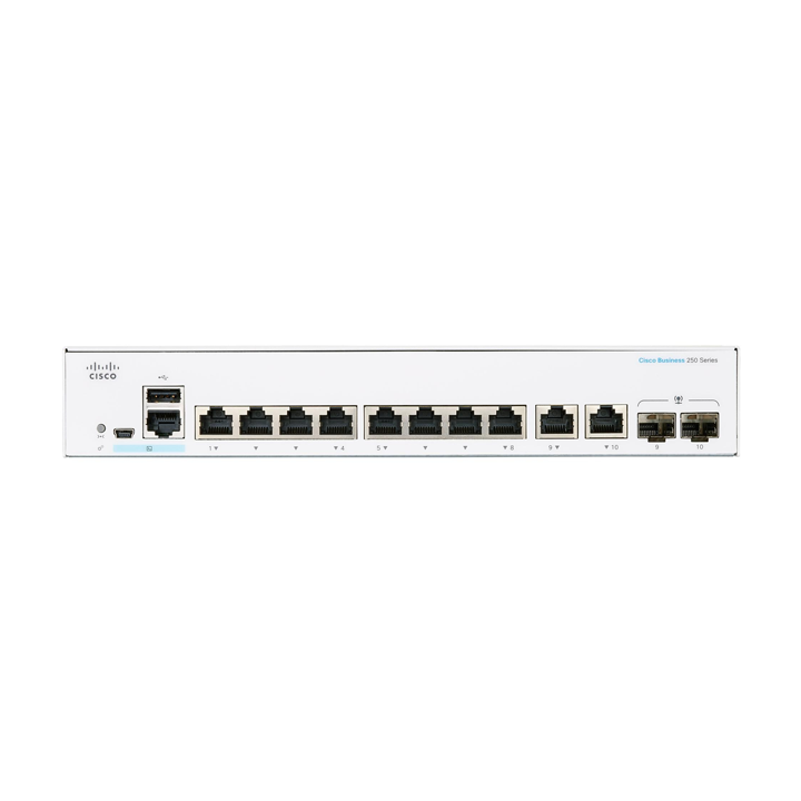 Smart Switch 8 cổng Gigabit + 2 x 1G SFP combo Cisco CBS250-8T-E-2G-EU