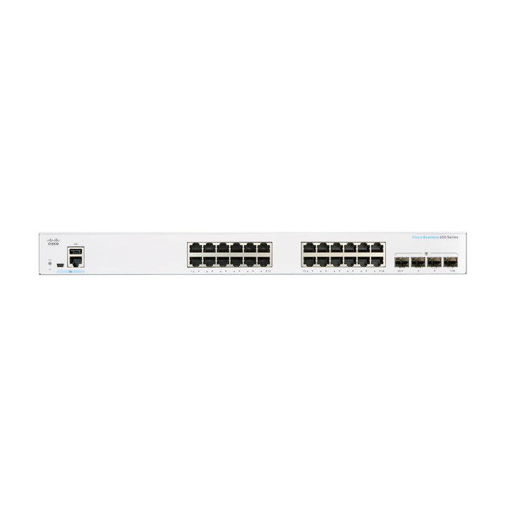 Smart Switch 24 cổng Gigabit + 4 x 1G SFP Cisco CBS250-24T-4G-EU