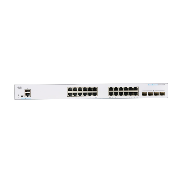 Smart Switch 24 cổng Gigabit + 4 x 10Gbps SFP+ Cisco CBS250-24T-4X-EU