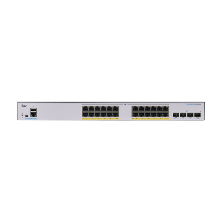 Smart Switch 24 cổng Gigabit PoE 195W + 4 x 1G SFP Cisco CBS250-24P-4G-EU