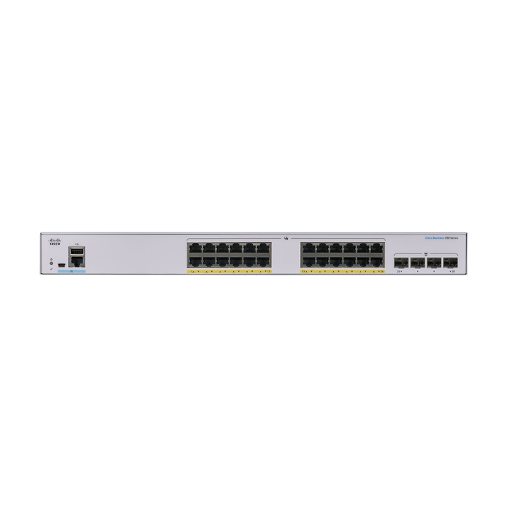 Smart Switch 24 cổng Gigabit PoE 370W + 4 x 1G SFP Cisco CBS250-24FP-4G-EU