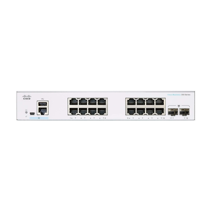 Managed Switch 16 cổng Gigabit + 2 x 1G SFP Cisco CBS350-16T-2G-EU