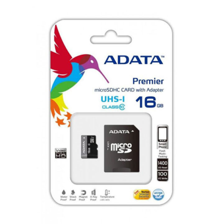 Thẻ nhớ Micro SD Adata 16GB UHS-I CLASS10 AUSDH16GUICL10-RA1