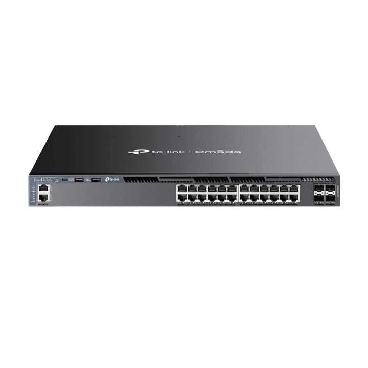 Switch PoE+ Managed L3 Omada 24 Cổng Gigabit với 4 Khe SFP+ 10G TP-Link SG6428XHP