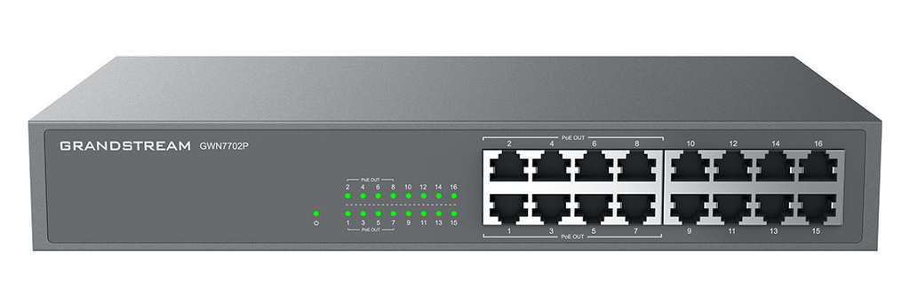 Switch 16 cổng Gigabit PoE Grandstream GWN7702P