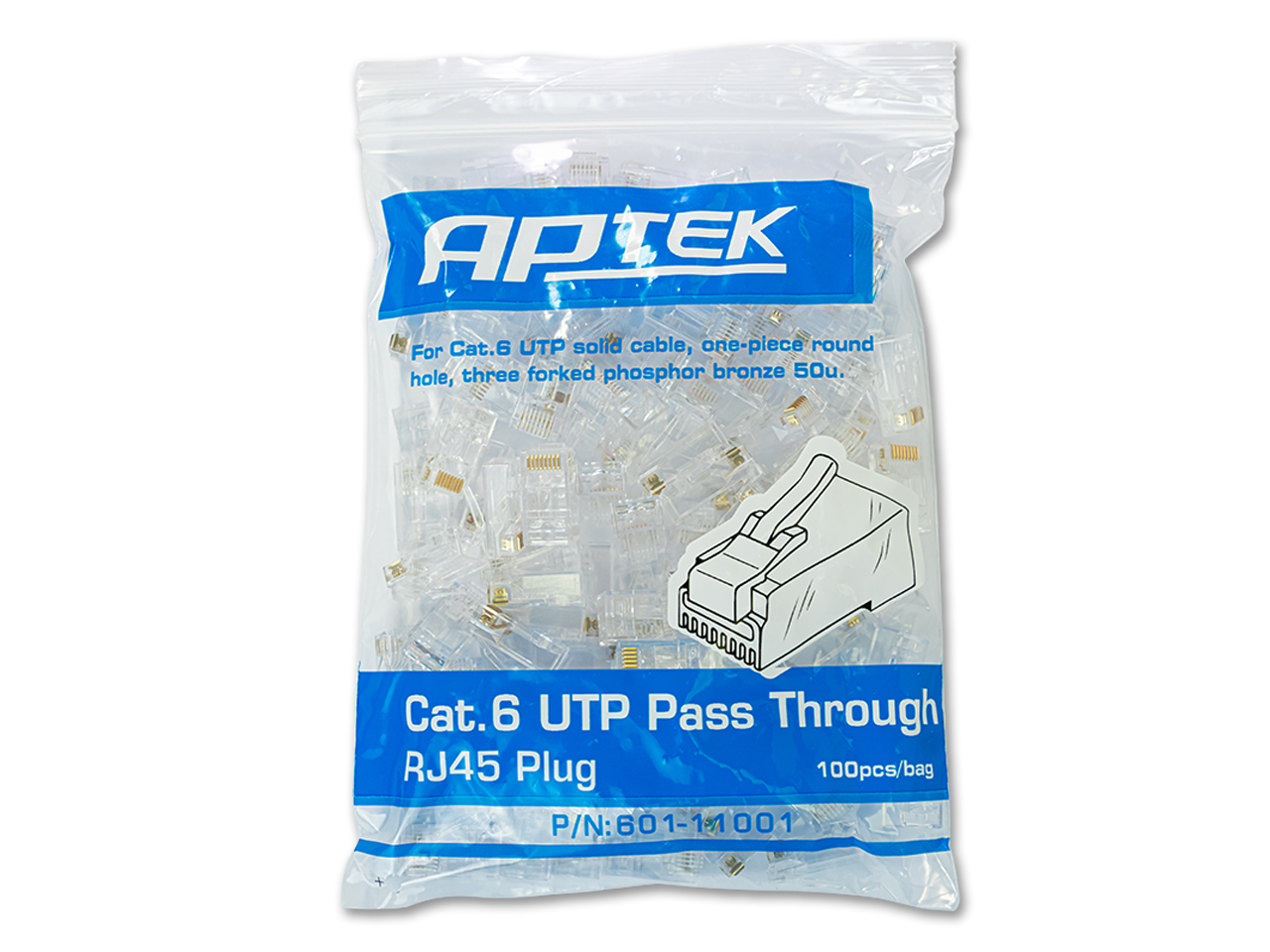 Đầu mạng CAT6 UTP xuyên thấu APTEK 601-11001