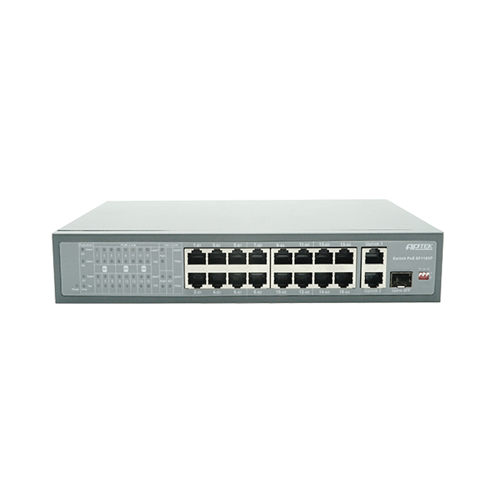 Unmanged Switch 16 port 100 Mbps PoE APTEK SF1163P