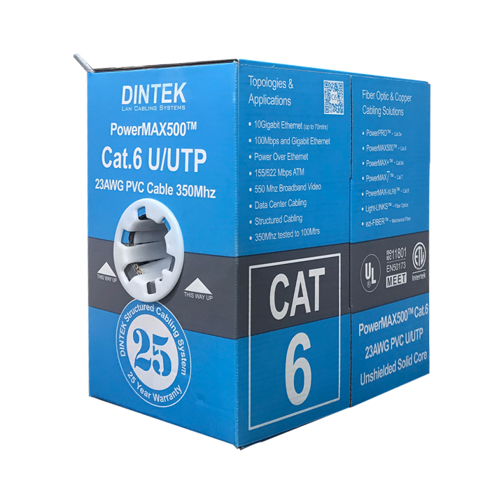 Cáp mạng CAT.6 UTP 23AWG 305m DINTEK 1101-04032