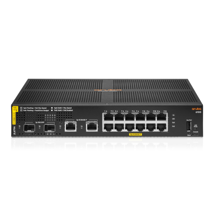 Gigabit Switch Aruba 6100 12G Class4 PoE JL679A