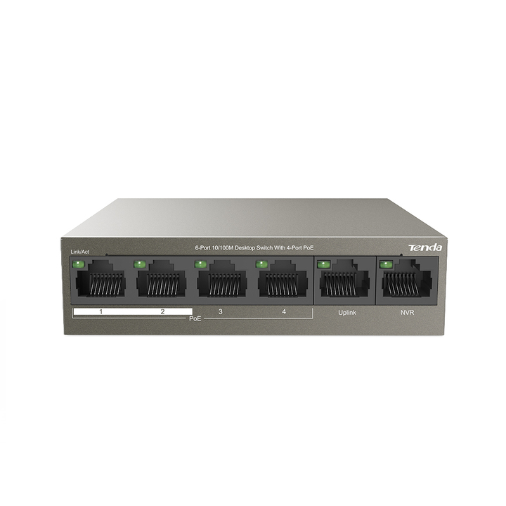 Switch PoE 6 cổng 10/100Mbps TENDA TEF1106P-4-63W