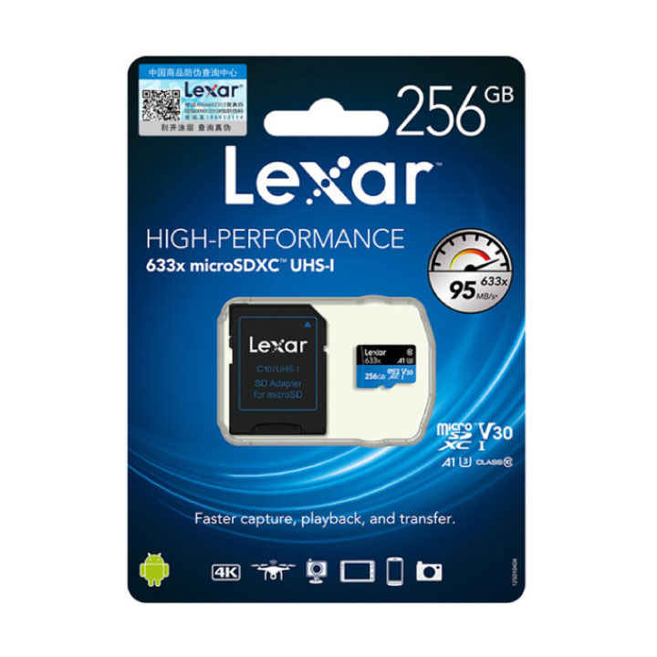 Thẻ nhớ Lexar MicroSDXC  256GB – Class 10, U3, V30, A1