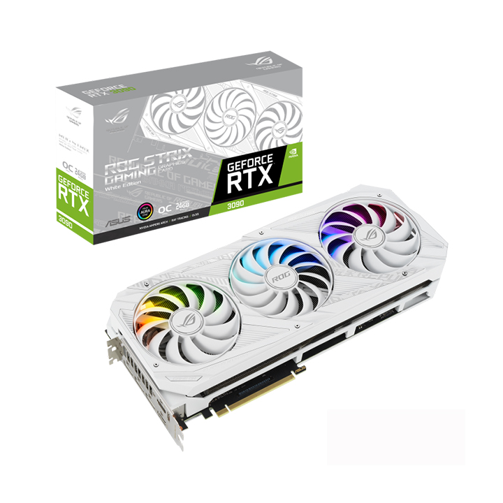 Card màn hình Asus ROG STRIX GeForce RTX 3090 White OC Edition 24GB GDDR6X ROG-STRIX-RTX3090-O24G-WHITE