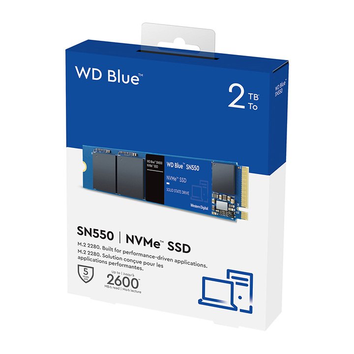 Ổ cứng SSD WD Blue SN550 2TB M2-2280 NVMe PCIe Gen3x4 WDS200T2B0C