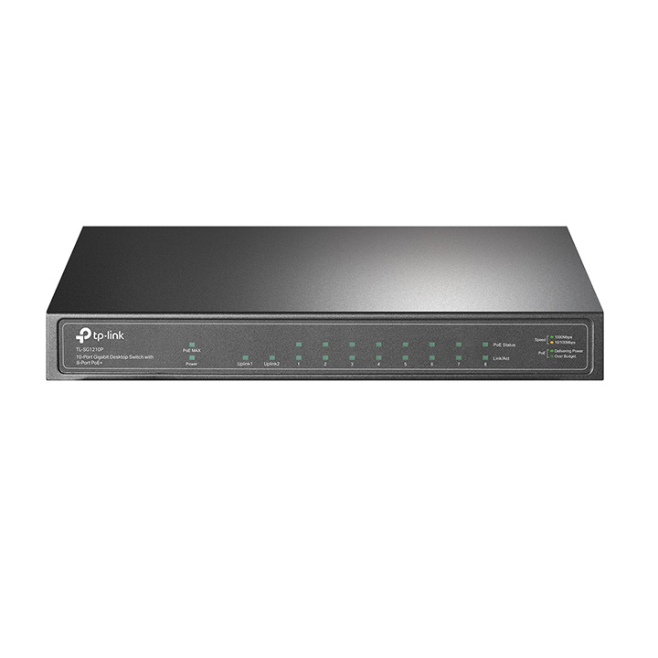 Switch để bàn 10 cổng Gigabit với 8 cổng PoE+ TP-Link TL-SG1210P