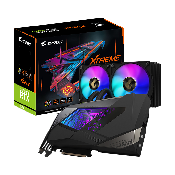 Card màn hình Gigabyte AORUS GeForce RTX™ 3090 XTREME WATERFORCE 24G GV-N3090AORUSX W-24GD