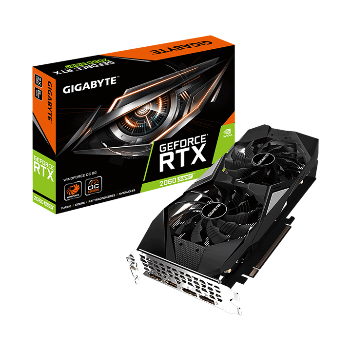 Card màn hình Gigabyte GeForce RTX 2060 Super 8GB GDDR6 WINDFORCE OC (GV-N206SWF2OC-8GD)