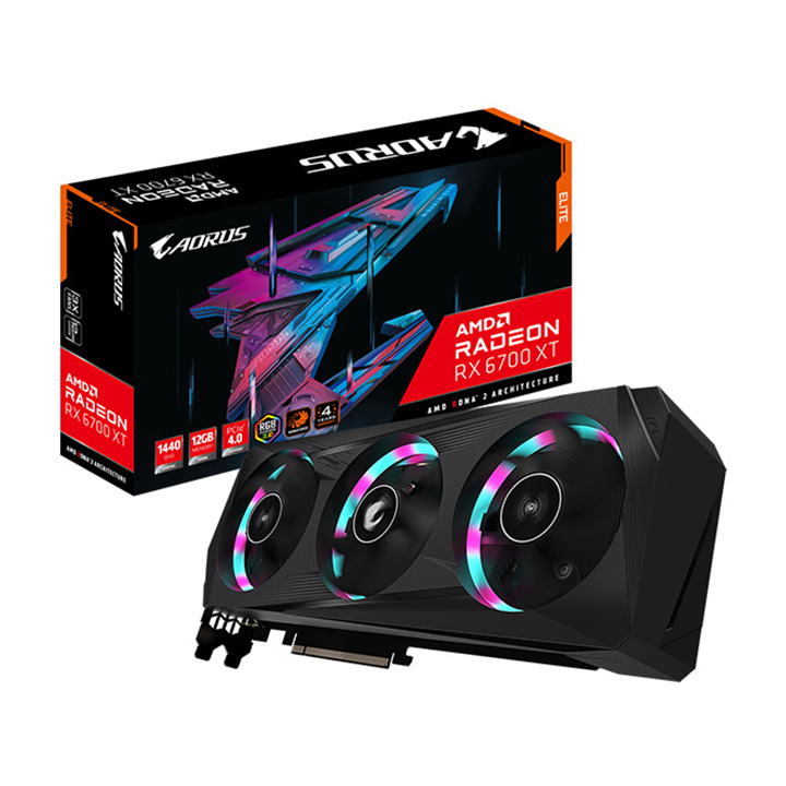 Card màn hình Gigabyte AORUS Radeon™ RX 6700 XT ELITE 12G R67XTAORUS E-12GD