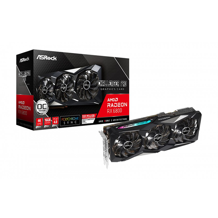 Card màn hình Asrock AMD Radeon RX 6800 Challenger Pro 16G OC (RX6800 CLP 16GO)