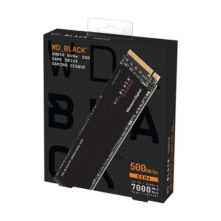 Ổ cứng SSD WD Black SN850 500GB M2-2280 NVMe PCIe Gen4 WDS500G1X0E