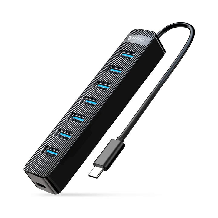 Bộ chia Type C ra 7 cổng USB 3.0 ORICO TWC3-7A-BK-EP