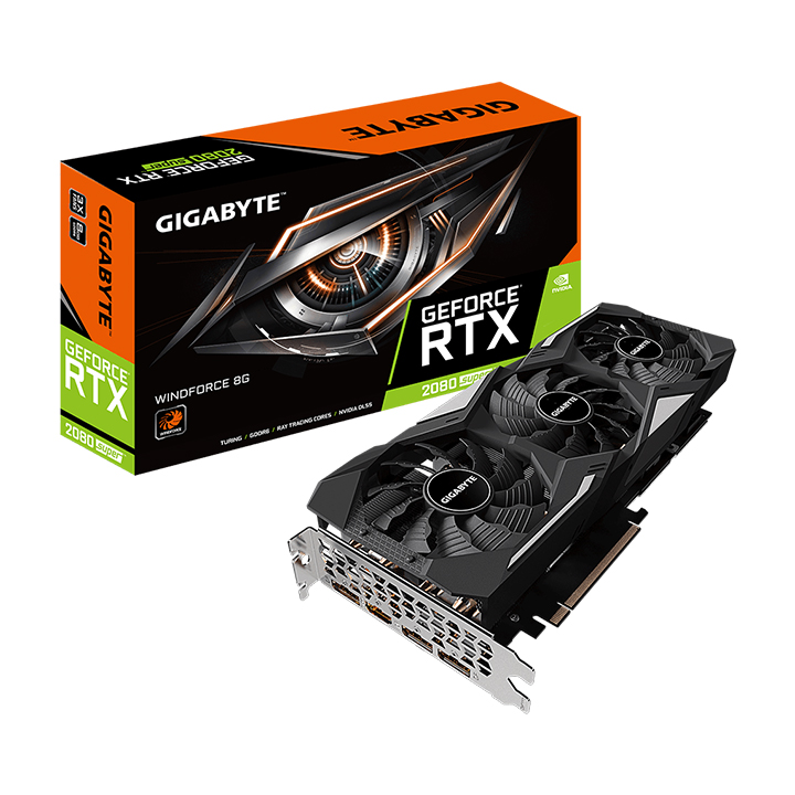 Card màn hình Gigabyte GeForce RTX 2080 SUPER™ WINDFORCE 8G GV-N208SWF3-8GD