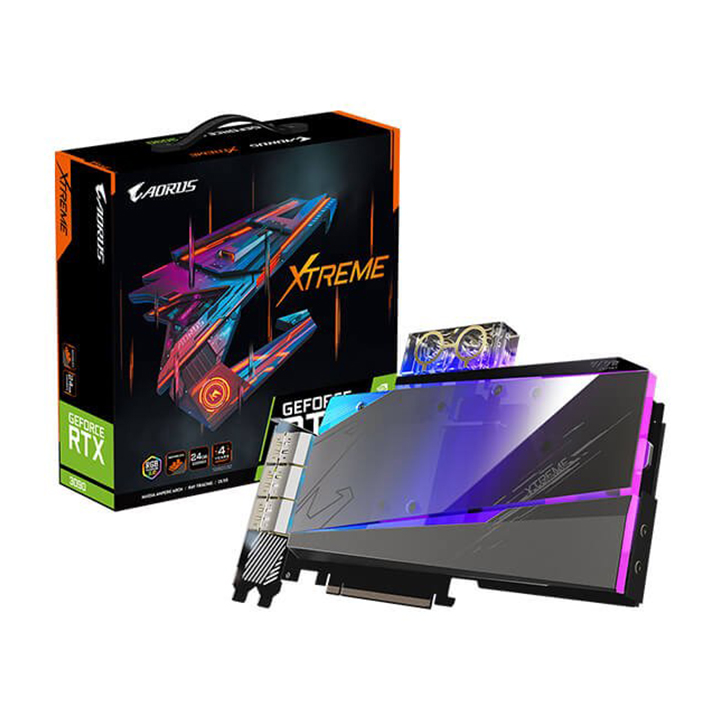 Card màn hình Gigabyte AORUS GeForce RTX™ 3090 XTREME WATERFORCE WB 24G GV-N3090AORUSX WB-24GD