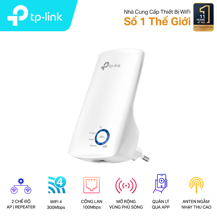 Bộ mở rộng sóng Wi-Fi tốc độ 300Mbps TP-Link TL-WA850RE