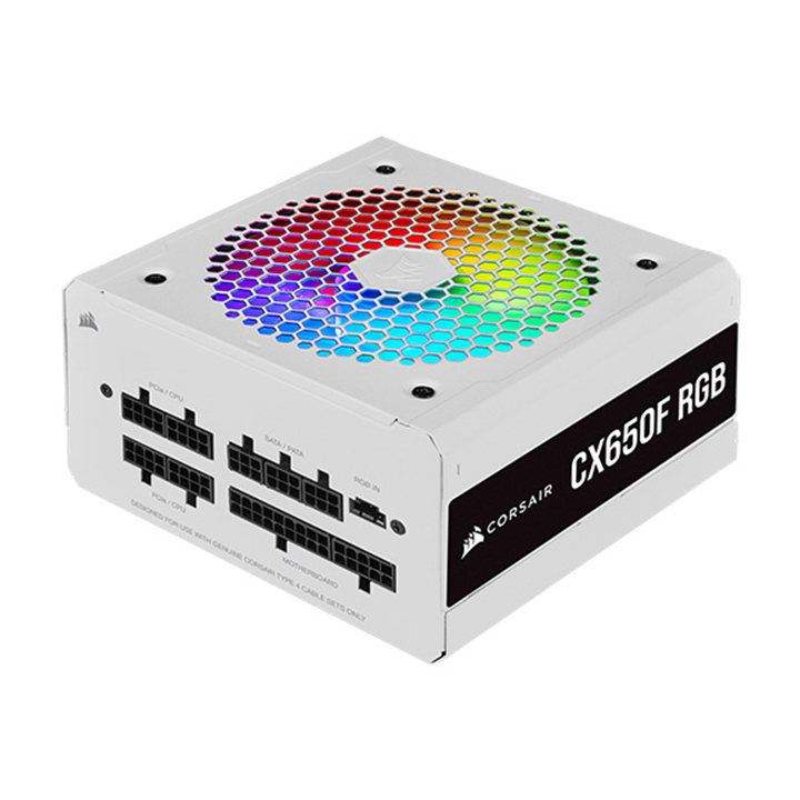 Nguồn Corsair CX650F RGB White 80 Plus Bronze Full Modul CP-9020226-NA