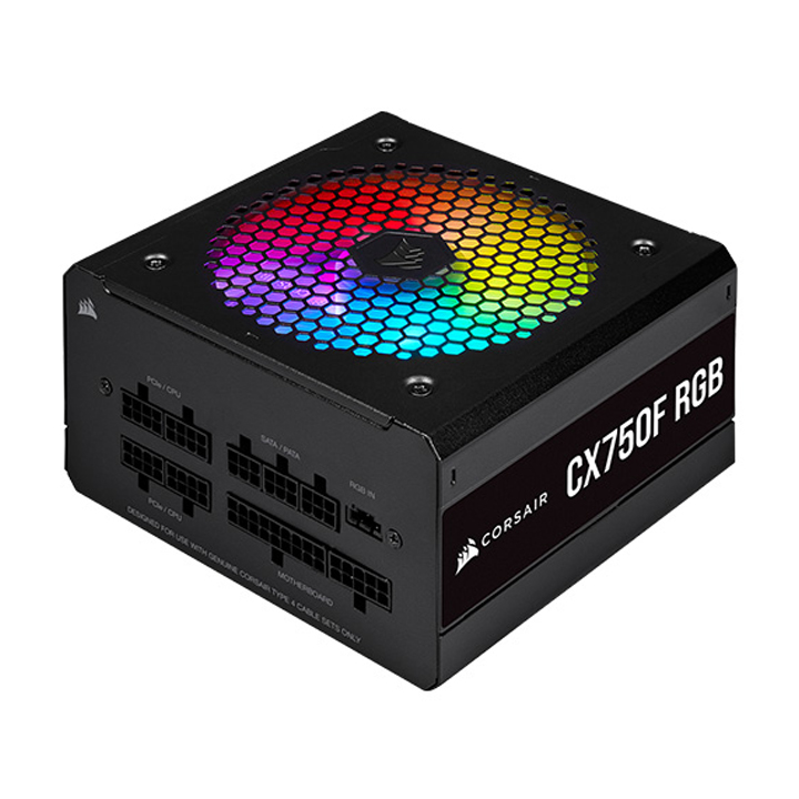 Nguồn Corsair CX750F RGB Black 80 Plus Bronze Full Modul CP-9020218-NA