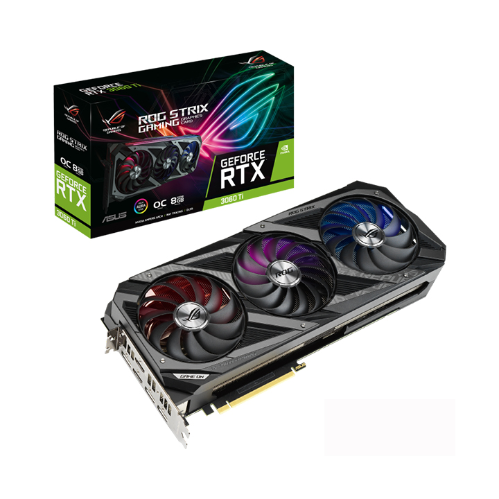 Card màn hình Asus ROG STRIX GeForce RTX 3060 Ti OC Edition O8GB GAMING GDDR6