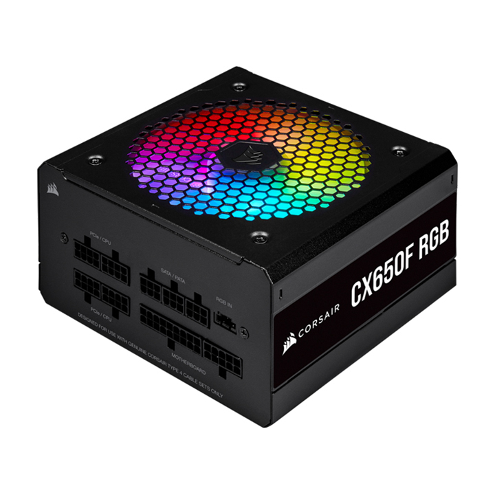 Nguồn Corsair CX650F RGB Black 80 Plus Bronze Full Modul CP-9020217-NA