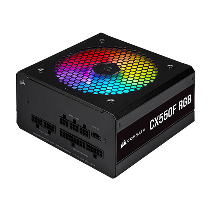 Nguồn Corsair CX550F RGB Black 80 Plus Bronze Full Modul CP-9020216-NA