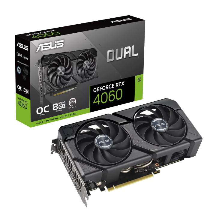 Card màn hình ASUS Dual GeForce RTX™ 4060 EVO OC Edition 8GB GDDR6 (DUAL-RTX4060-O8G-EVO)