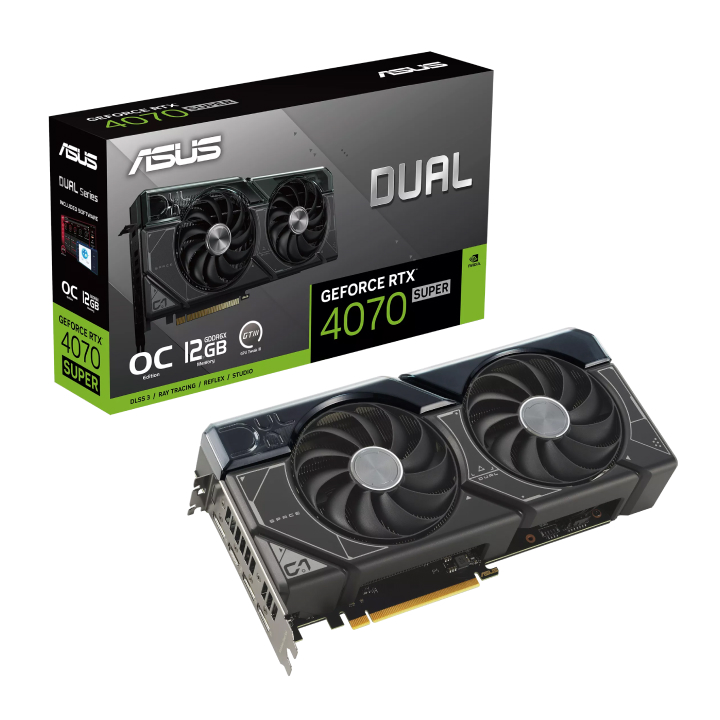 Card màn hình ASUS Dual GeForce RTX™ 4070 SUPER OC Edition 12GB GDDR6X (DUAL-RTX4070S-O12G)