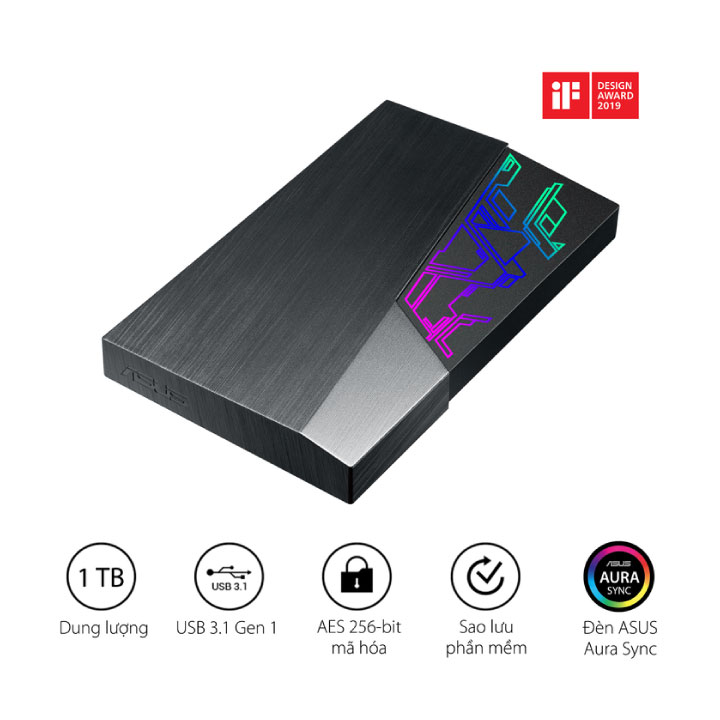 Ổ cứng Di động ASUS FX 1TB Aura Sync RGB