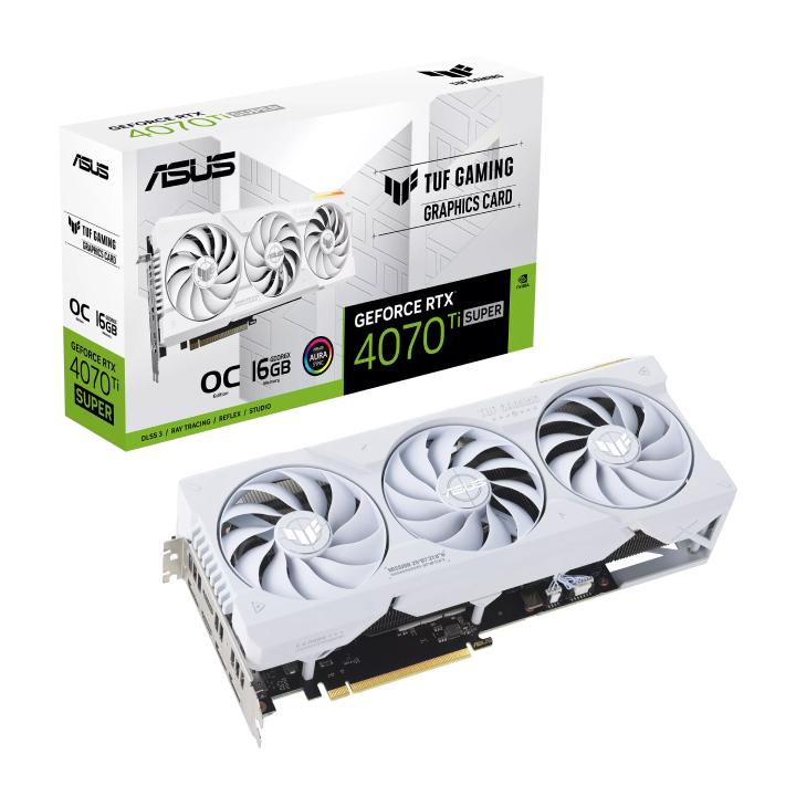 Card màn hình ASUS TUF Gaming GeForce RTX™ 4070 Ti SUPER 16GB GDDR6X White OC Edition (TUF-RTX4070TIS-O16G-WHITE-GAMING)