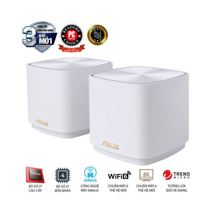 Bộ phát WiFi Mesh Router ASUS Gia Đình AX1800 XD4 (W-2-PK)