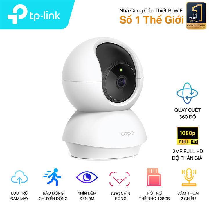 Camera Wi-Fi An Ninh TP-Link Gia Đình Quay Quét Tapo C200