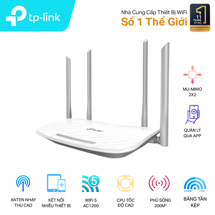 Router Wi-Fi Băng tần kép AC1200 TP-Link Archer C50